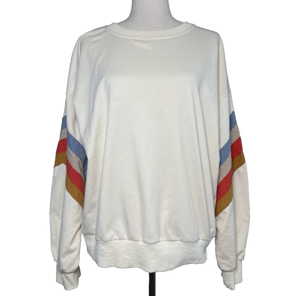 Easel NWOT womens crew neck long sleeve oversized sweatshirt Medium collegiate - Picture 2 of 9
